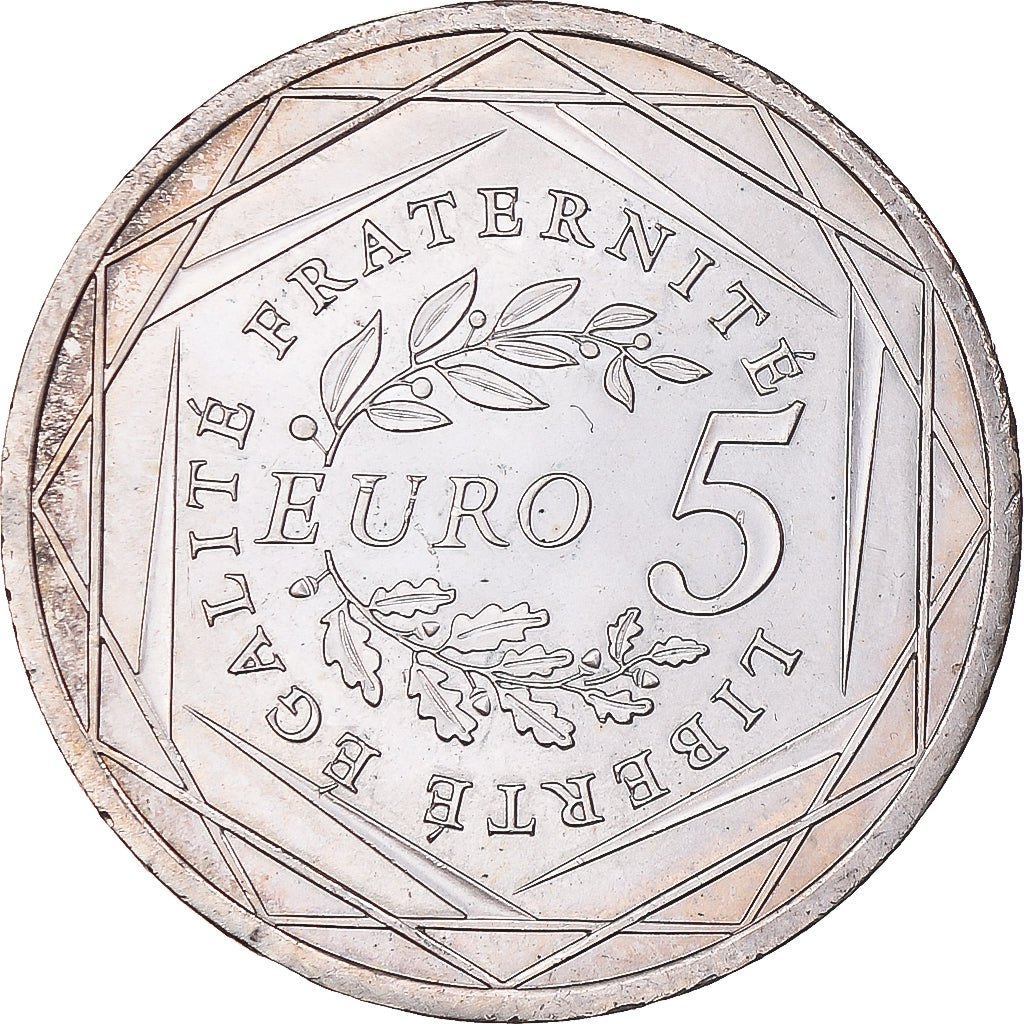 France, 5 Euro, 2008, MS(60-62), Silver, Gadoury:EU287, KM:1534