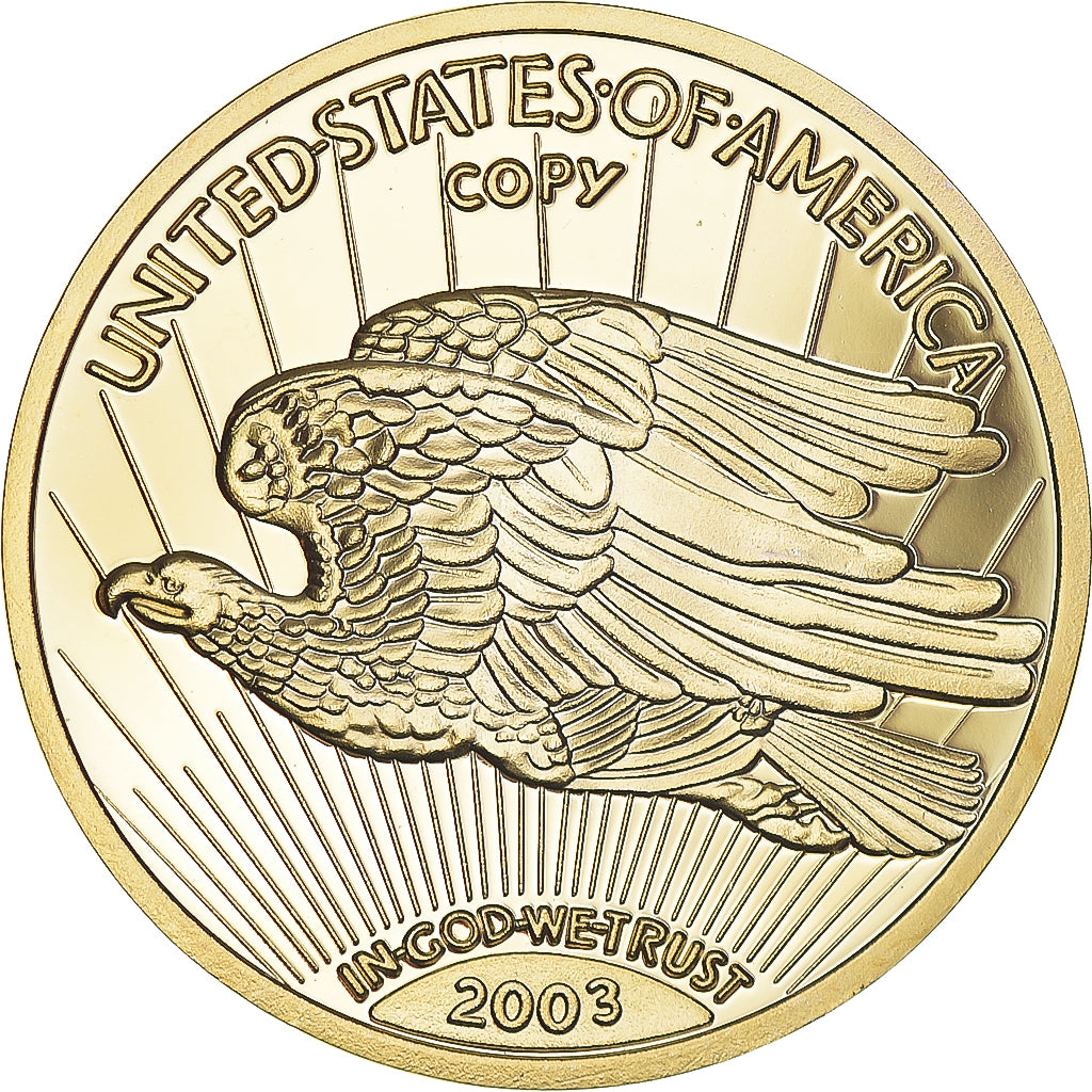 Frankreich, Medaille, Réplique de la 20 Dollars Gold Eagle, 2003, STGL, Copper