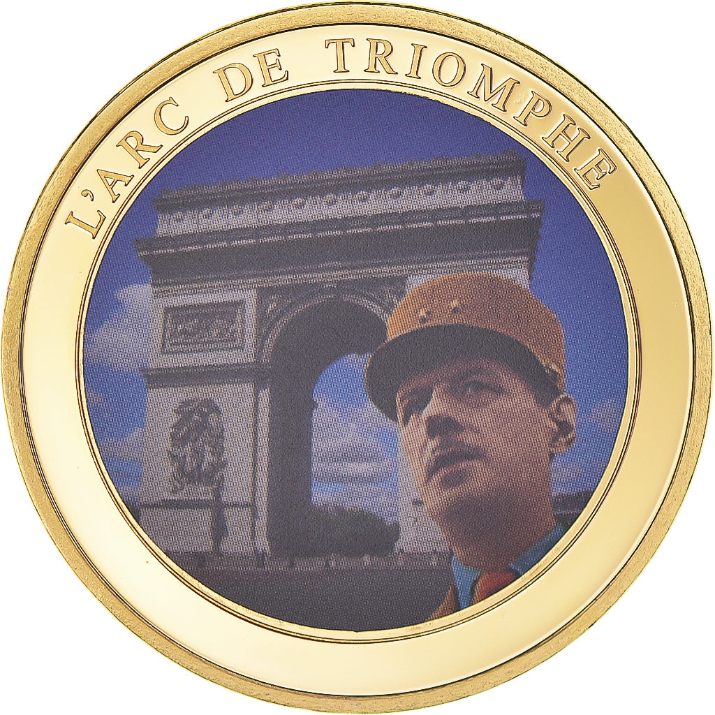 France, Medal, L'Arc de Triomphe, History, MS(64), Copper Gilt
