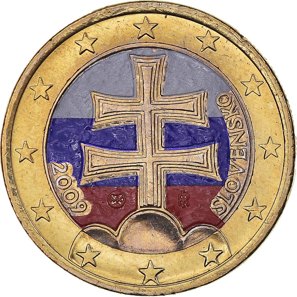 Slovakia, Euro, 2009, Kremnica, Colourized, MS(63), Bi-Metallic, KM:101