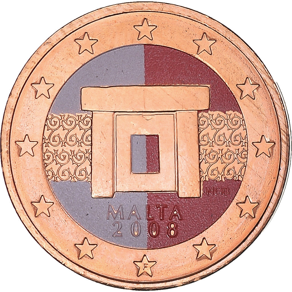 Malta, 2 Euro Cent, 2008, Paris, Colourized, UNC-, Copper Plated Steel, KM:126