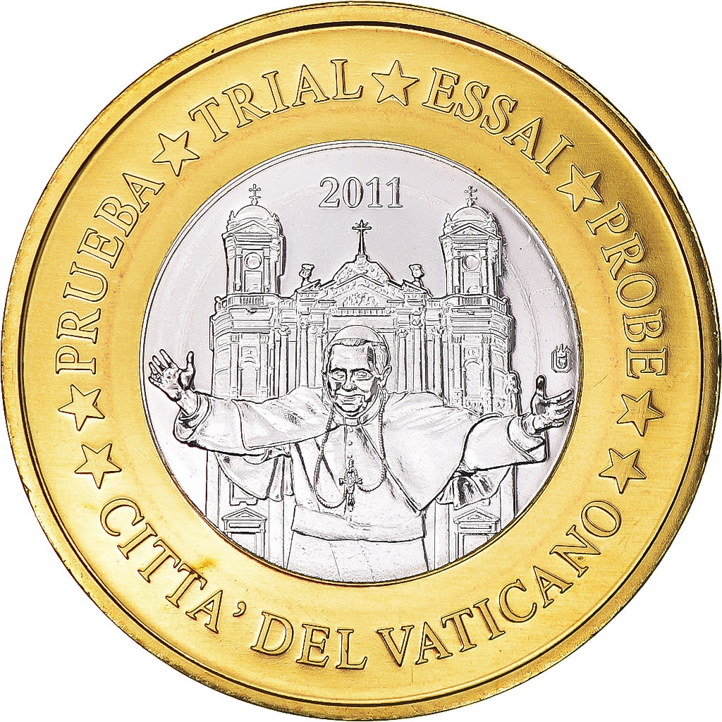 CIDADE DO VATICANO, Euro, 2011, Fantasy coinage, MS(63), Bimetálico