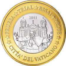 CIDADE DO VATICANO, Euro, 2011, Fantasy coinage, MS(63), Bimetálico