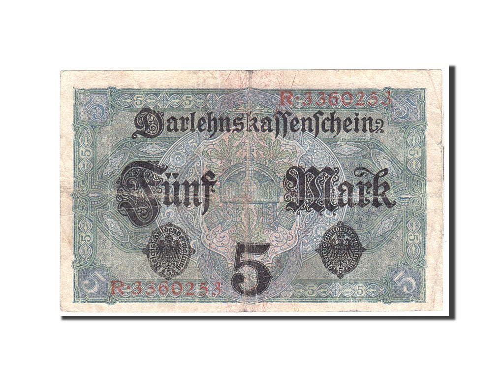 Banknote, Germany, 5 Mark, 1917, 1917-08-01, KM:56a, EF(40-45)