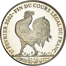 Frankreich, Medaille, Coq, Fin du Cours Légal du Franc, Politics, 2001, UNZ+