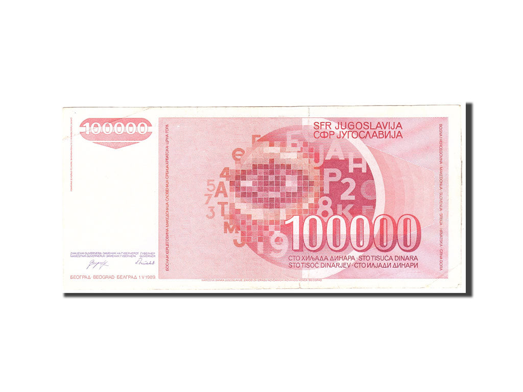 Banknote, Yugoslavia, 100,000 Dinara, 1989, 1989-05-01, KM:97, EF(40-45)