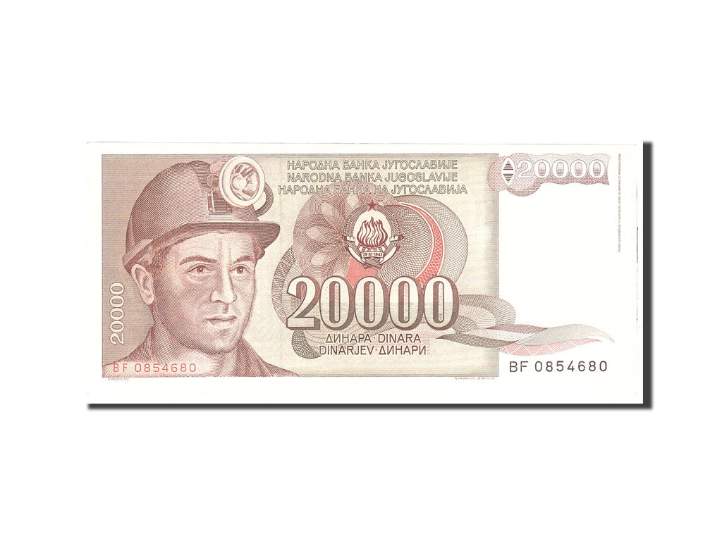 Banknote, Yugoslavia, 20,000 Dinara, 1987, 1987-05-01, KM:95, AU(55-58)