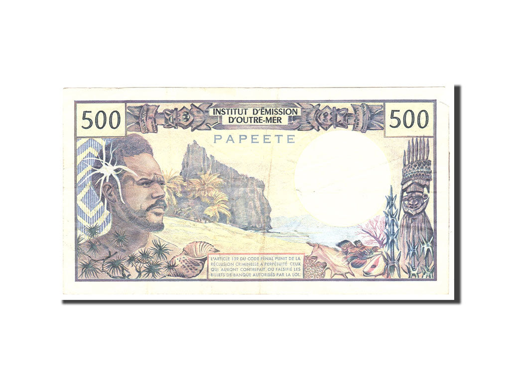 Billete, 500 Francs, 1970, Tahití, KM:25d, Undated, BC