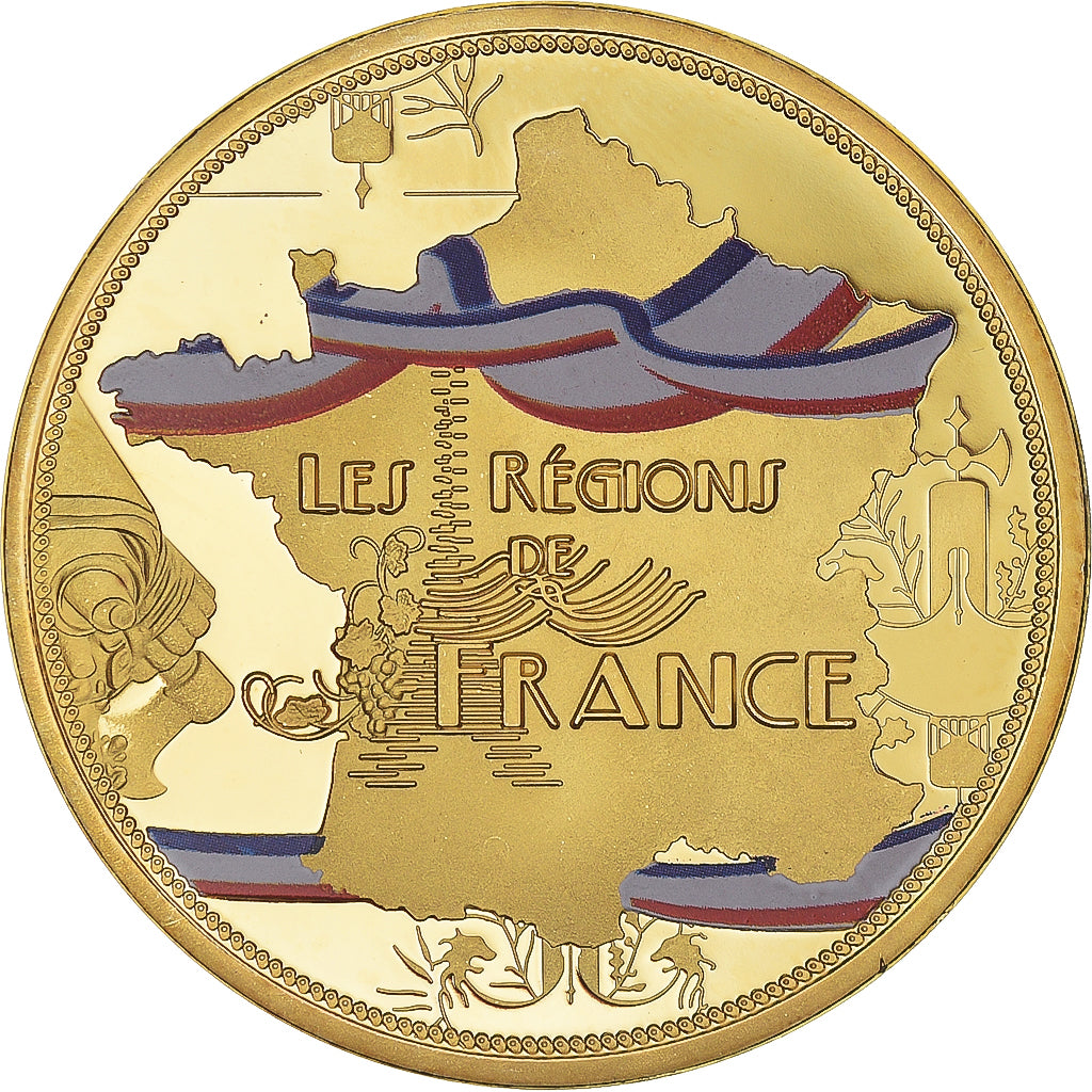 Frankrijk, Medaille, Les Régions de France, PARIS, UNC, Copper Gilt