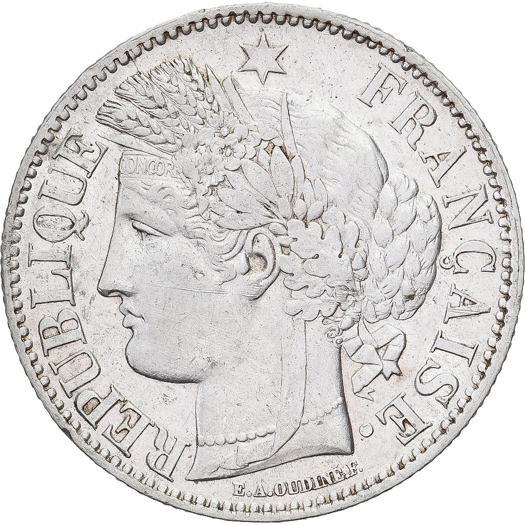 Moeda, França, Cérès, 2 Francs, 1850, Strasbourg, AU(50-53), Prata, KM:760.2