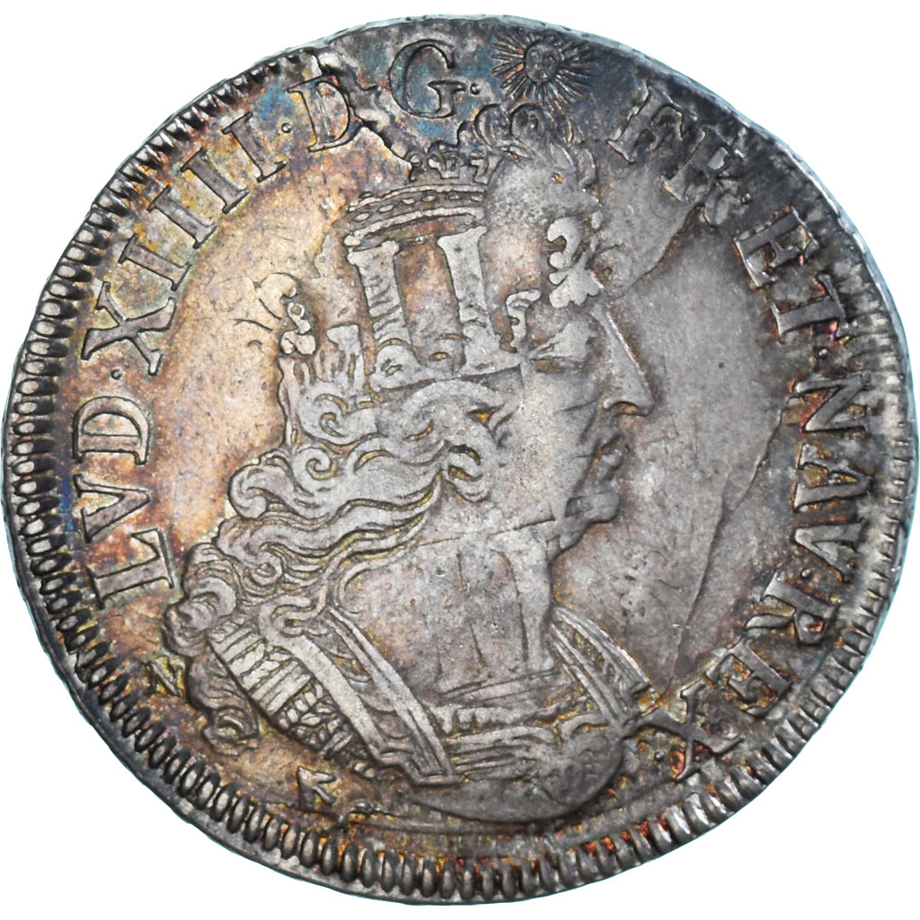 França, Louis XIV, 1/2 Ecu aux palmes, 1694, Strasbourg, reformed, Prata