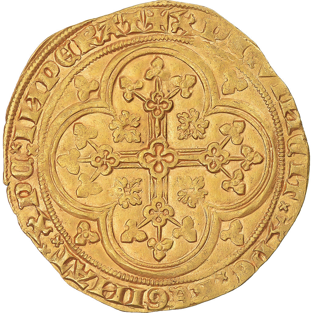 Francja, Philippe VI, Ecu d'or à la chaise, 1349-1350, Złoto, AU(50-53)