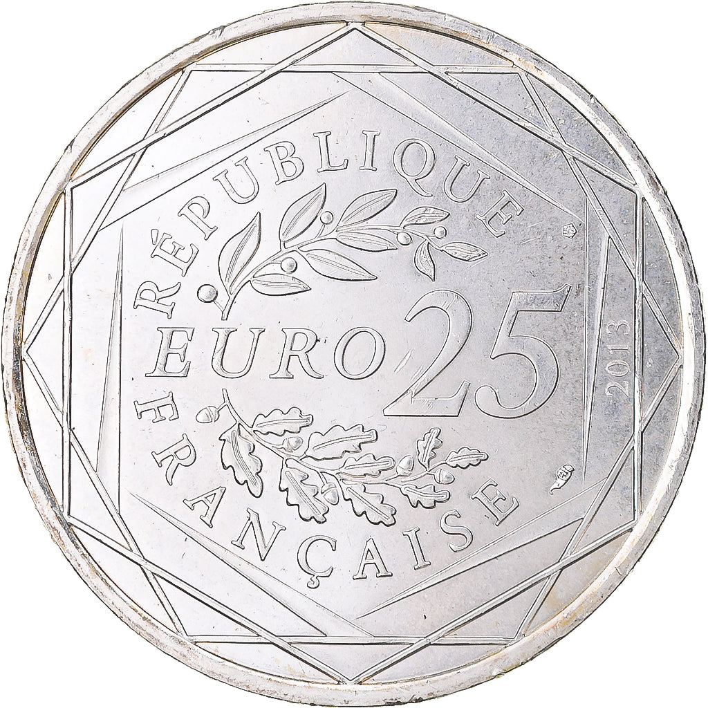 France, 25 Euro, Justice, 2013, Paris, MS(63), Silver