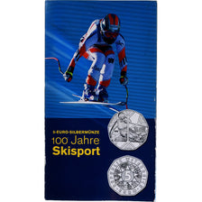 Austria, 5 Euro, 2005, Vienna, Centennial of Sport Skiing, MS(65-70), Silver