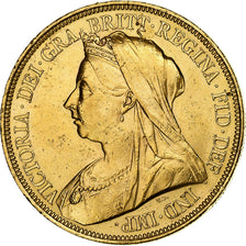 Great Britain, Victoria, 5 Pounds, 1893, London, Gold, AU(50-53), Friedberg:394