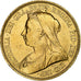 Great Britain, Victoria, 5 Pounds, 1893, London, Gold, AU(50-53), Friedberg:394