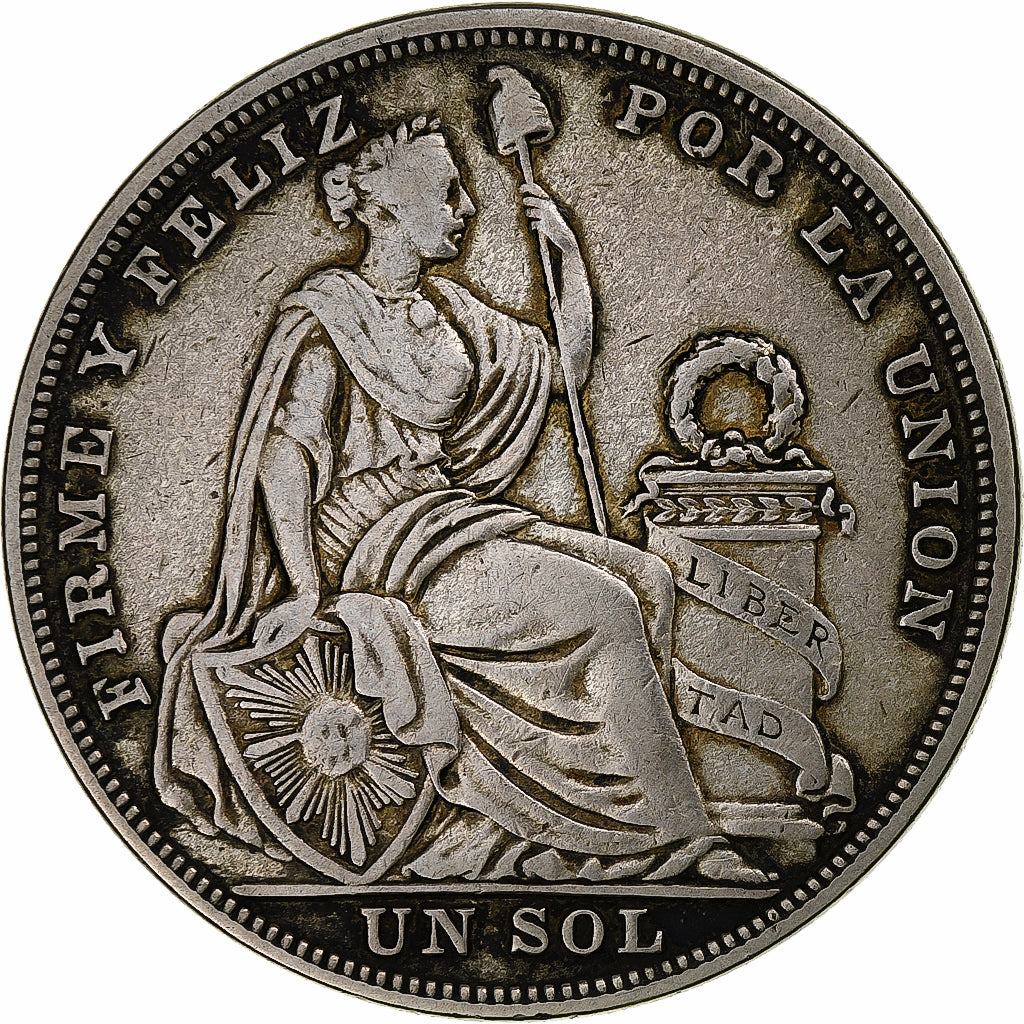 Moneda, Perú, Sol, 1923, Philadelphia, BC+, Plata, KM:218.1