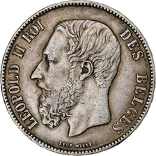 Munten, België, Leopold II, 5 Francs, 5 Frank, 1870, Brussels, FR+, Zilver