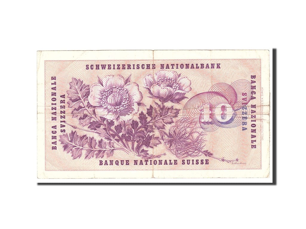 Banknote, Switzerland, 10 Franken, 1956, 1956-11-29, VF(30-35), KM:45c