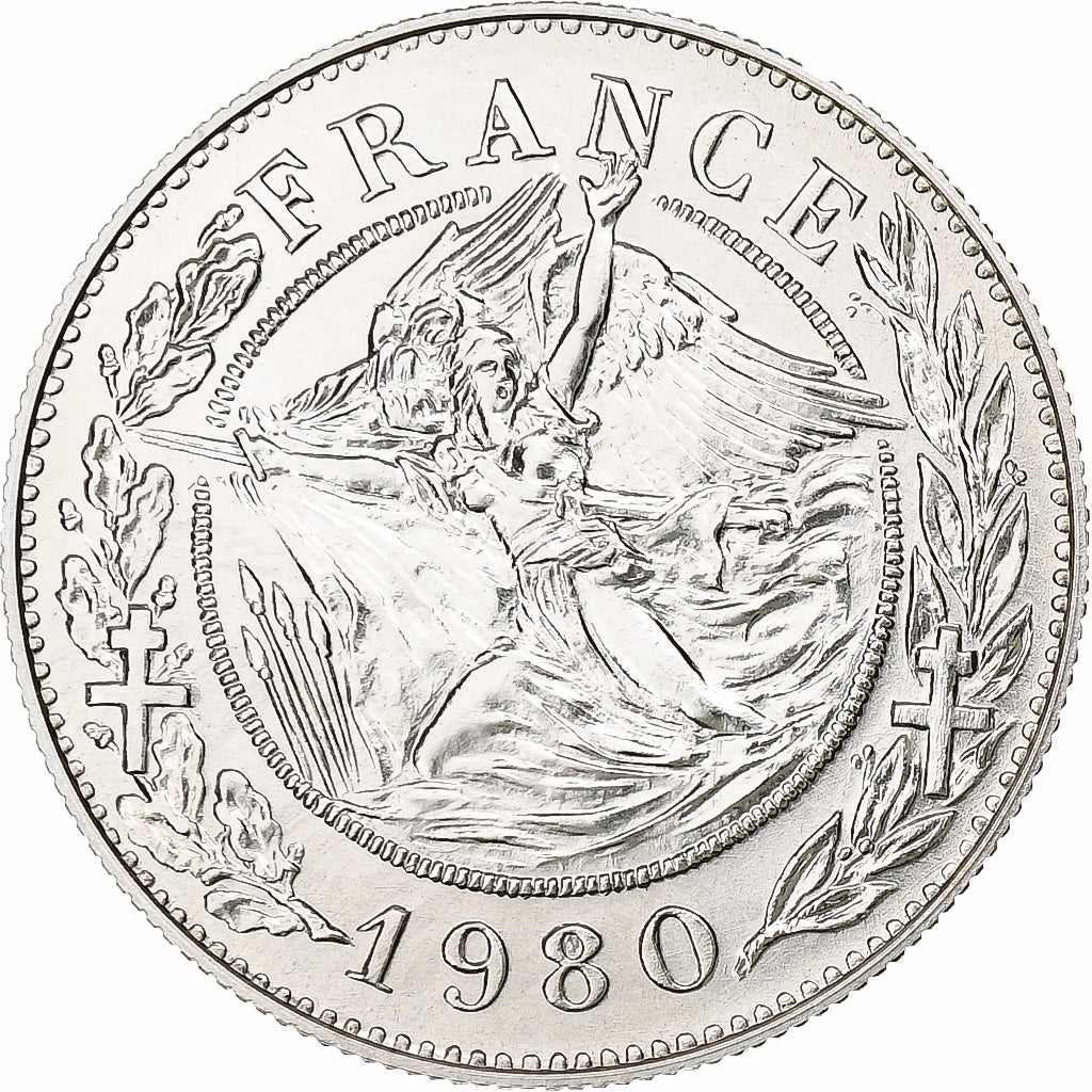 France, Medal, Charles de Gaulle, 1980, MS(65-70), Silver