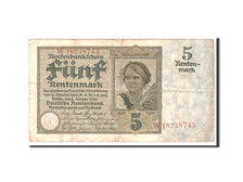 Banknote, Germany, 5 Rentenmark, 1926, 1926-01-02, KM:169, VF(20-25)