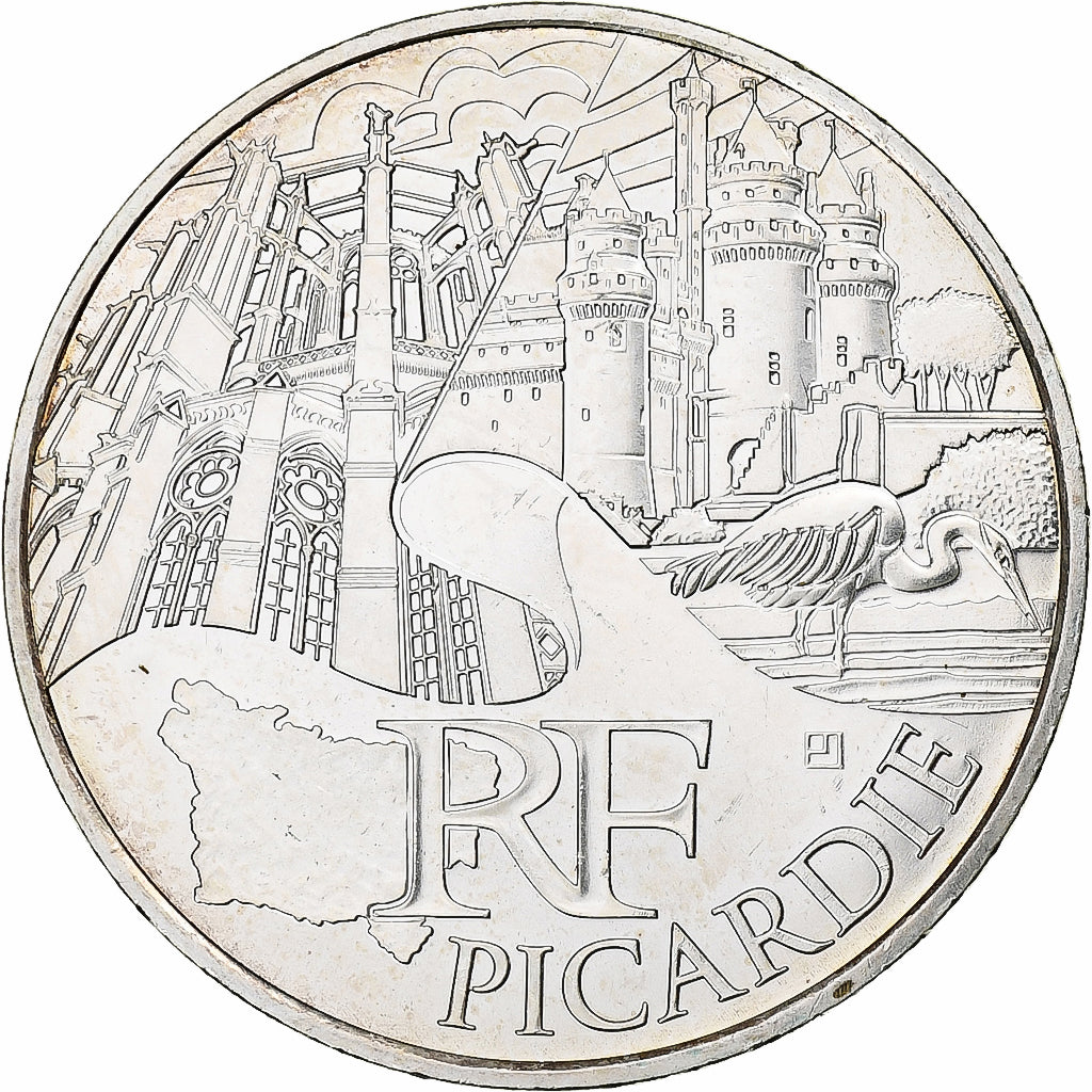 Francia, 10 Euro, 2011, Paris, Picardie, SC, Plata, KM:1747