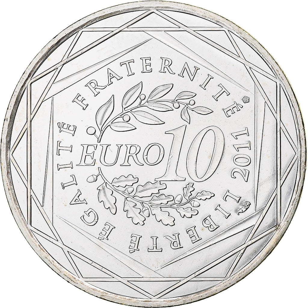 Francia, 10 Euro, 2011, Paris, Picardie, SC, Plata, KM:1747