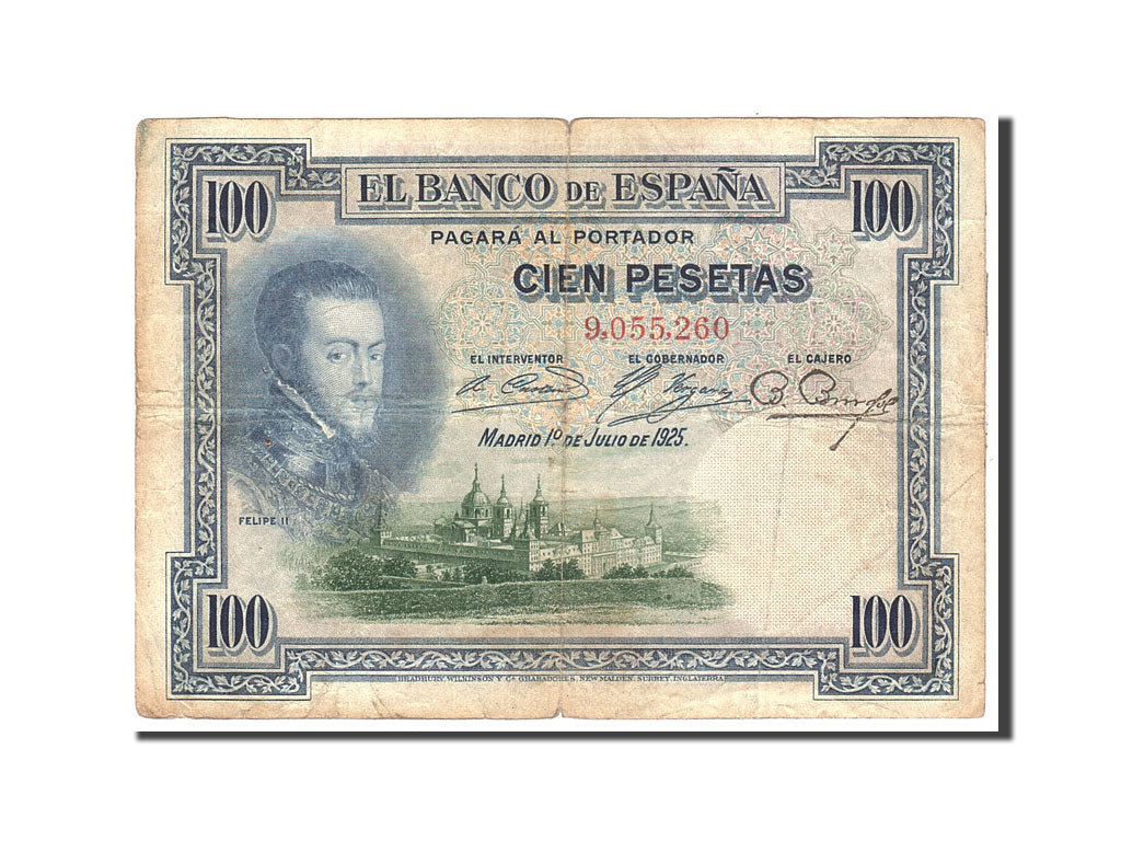 Banknot, Hiszpania, 100 Pesetas, 1925, 1925-07-01, KM:69c, VF(20-25)
