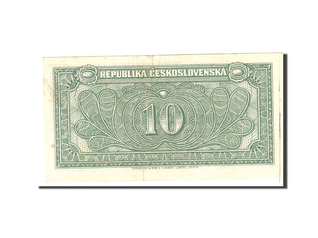 Billet, Tchécoslovaquie, 10 Korun, 1945, Undated, KM:60a, TTB