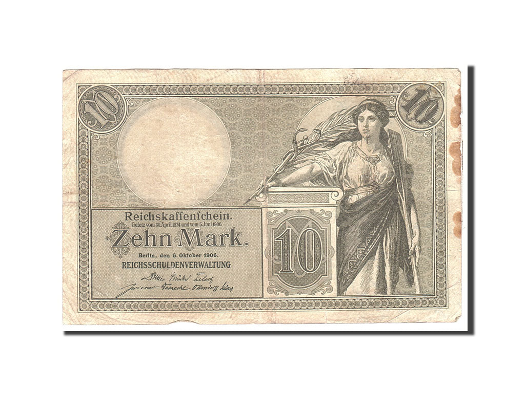 Banknote, Germany, 10 Mark, 1906, 1906-10-06, KM:9b, EF(40-45)