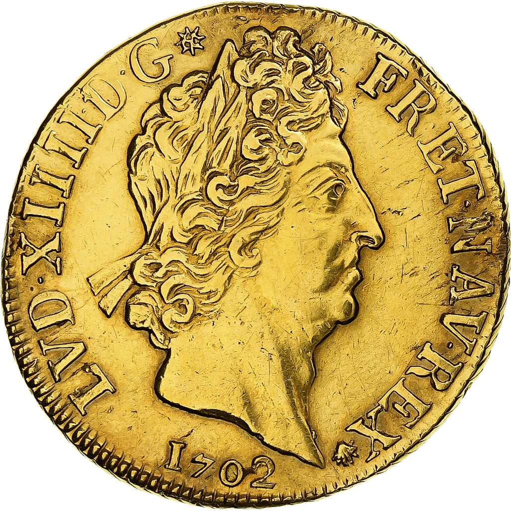 France, Louis XIV, Double louis d'or aux 8 L et aux insignes, 1702, Paris, Gold