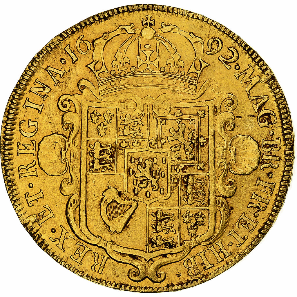 Kingdom of England, William and Mary, 5 Guineas, 1692, Tower mint, Oro, MBC