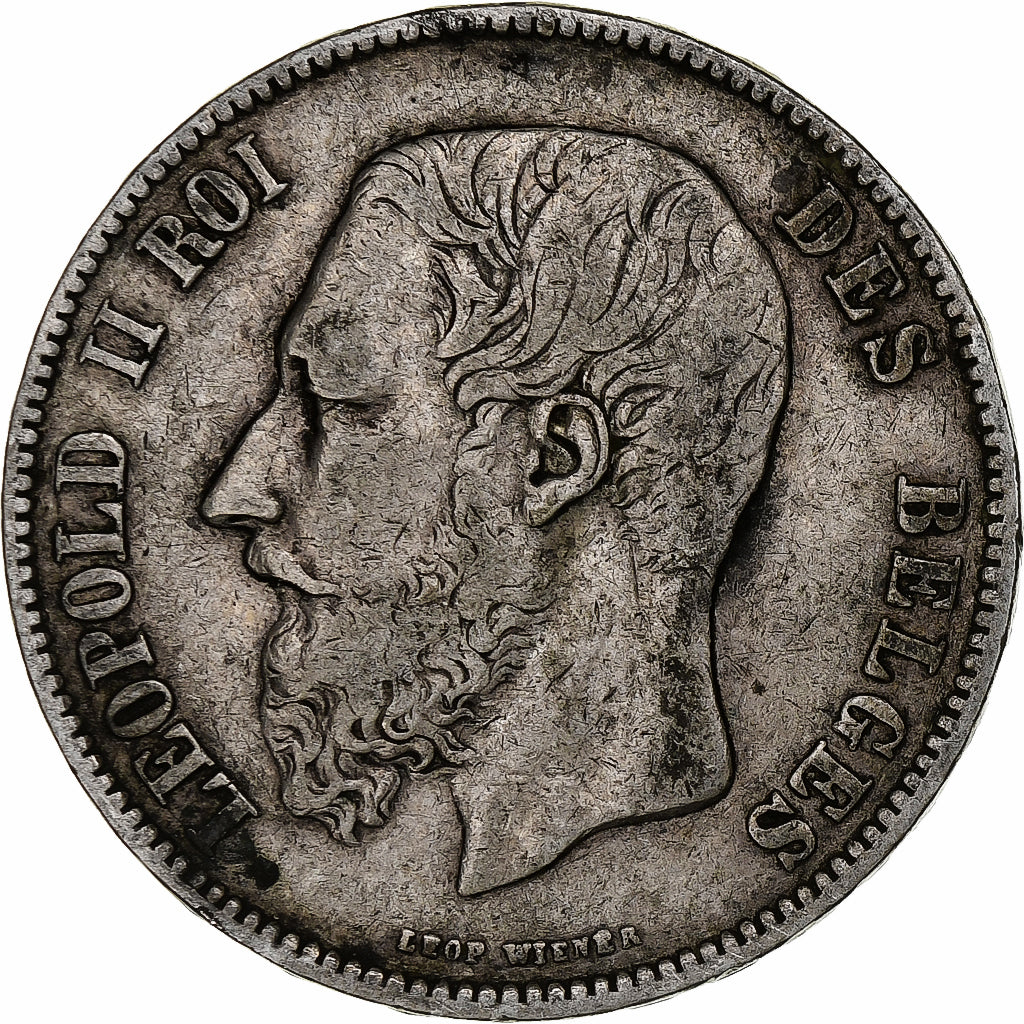 Belgium, Leopold II, 5 Francs, 5 Frank, 1870, Brussels, Silver, VF(30-35), KM:24