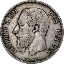 Belgium, Leopold II, 5 Francs, 5 Frank, 1870, Brussels, Silver, VF(30-35), KM:24