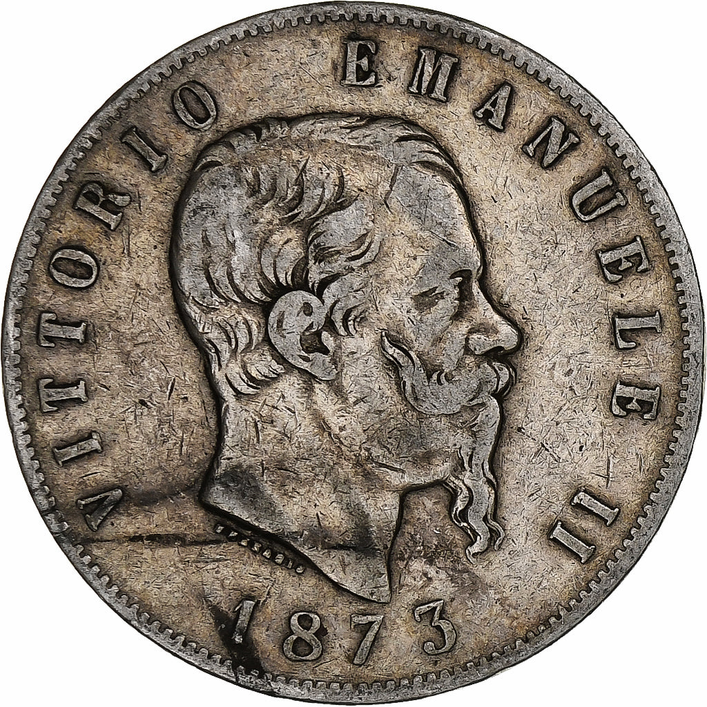 Monnaie, Italie, Vittorio Emanuele II, 5 Lire, 1873, Milan, TB, Argent, KM:8.3