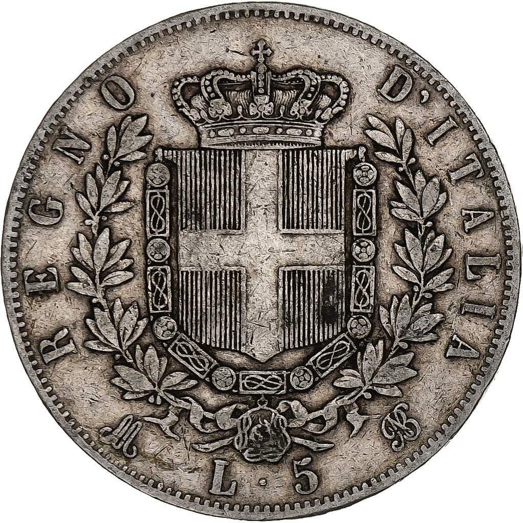 Monnaie, Italie, Vittorio Emanuele II, 5 Lire, 1873, Milan, TB, Argent, KM:8.3
