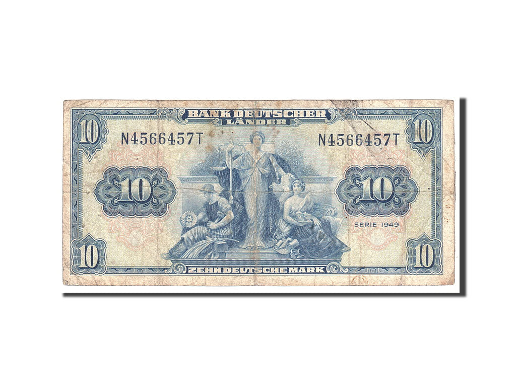 Banknote, GERMANY - FEDERAL REPUBLIC, 10 Deutsche Mark, 1949, 1949-08-22
