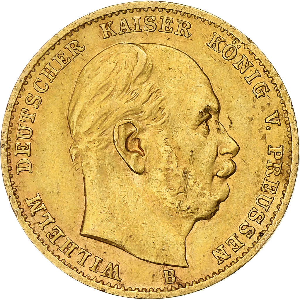 German States, PRUSSIA, Wilhelm I, 10 Mark, 1877, Hannover, Gold, EF(40-45).
