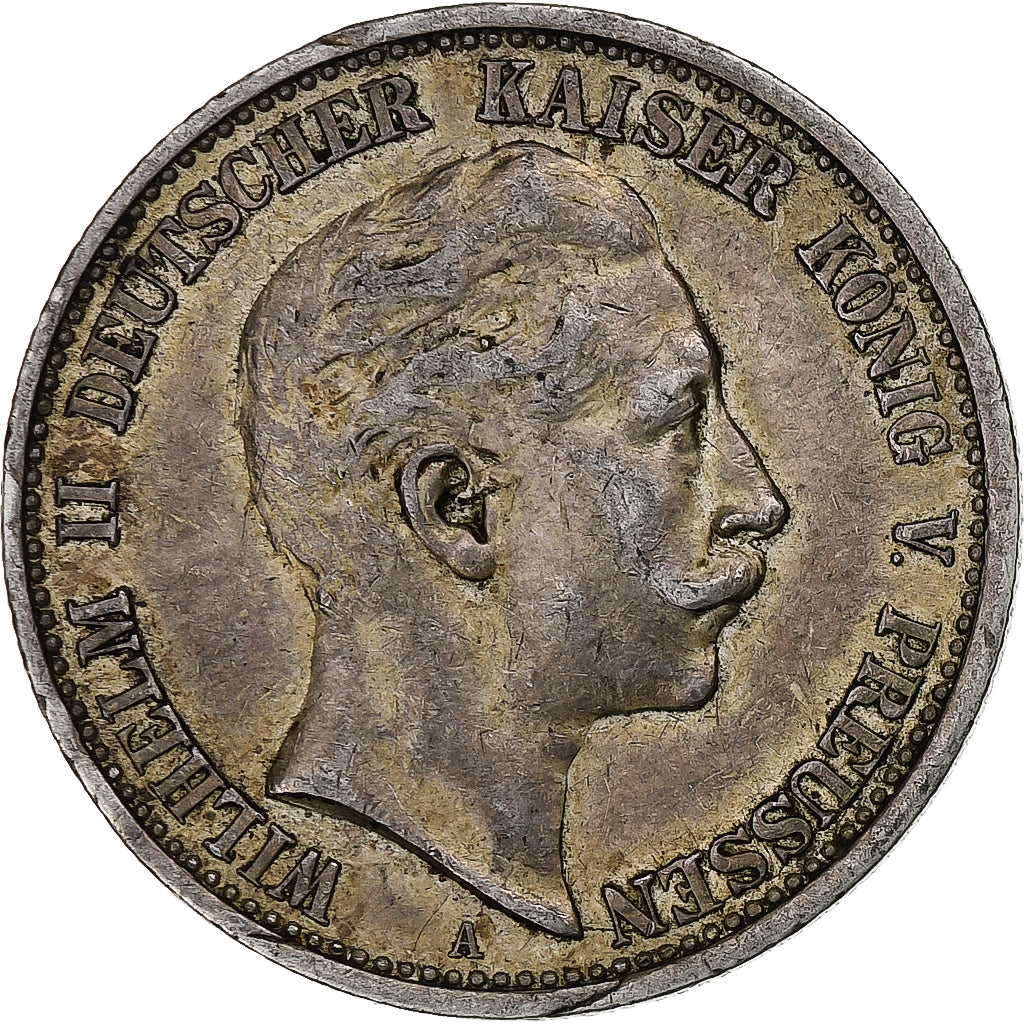 Coin, German States, PRUSSIA, Wilhelm II, 2 Mark, 1905, Berlin, AU(55-58)