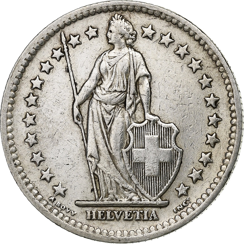 Coin, Switzerland, 2 Francs, 1946, Bern, EF(40-45), Silver, KM:21