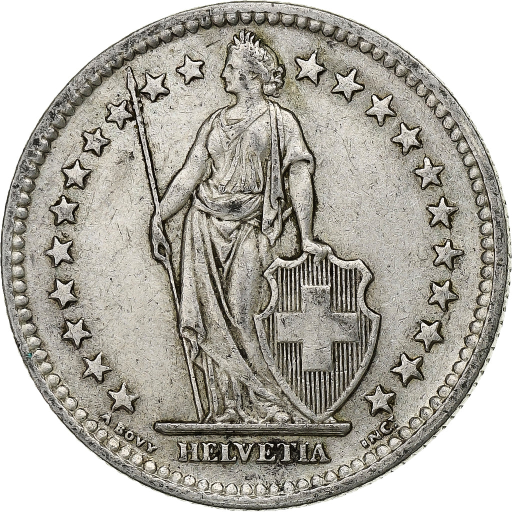Coin, Switzerland, 2 Francs, 1948, Bern, VF(30-35), Silver, KM:21