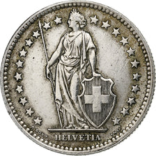 Suiza, 2 Francs, 1958, Bern, Plata, BC+, KM:21