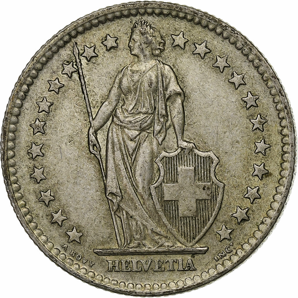 Coin, Switzerland, 2 Francs, 1961, Bern, AU(50-53), Silver, KM:21