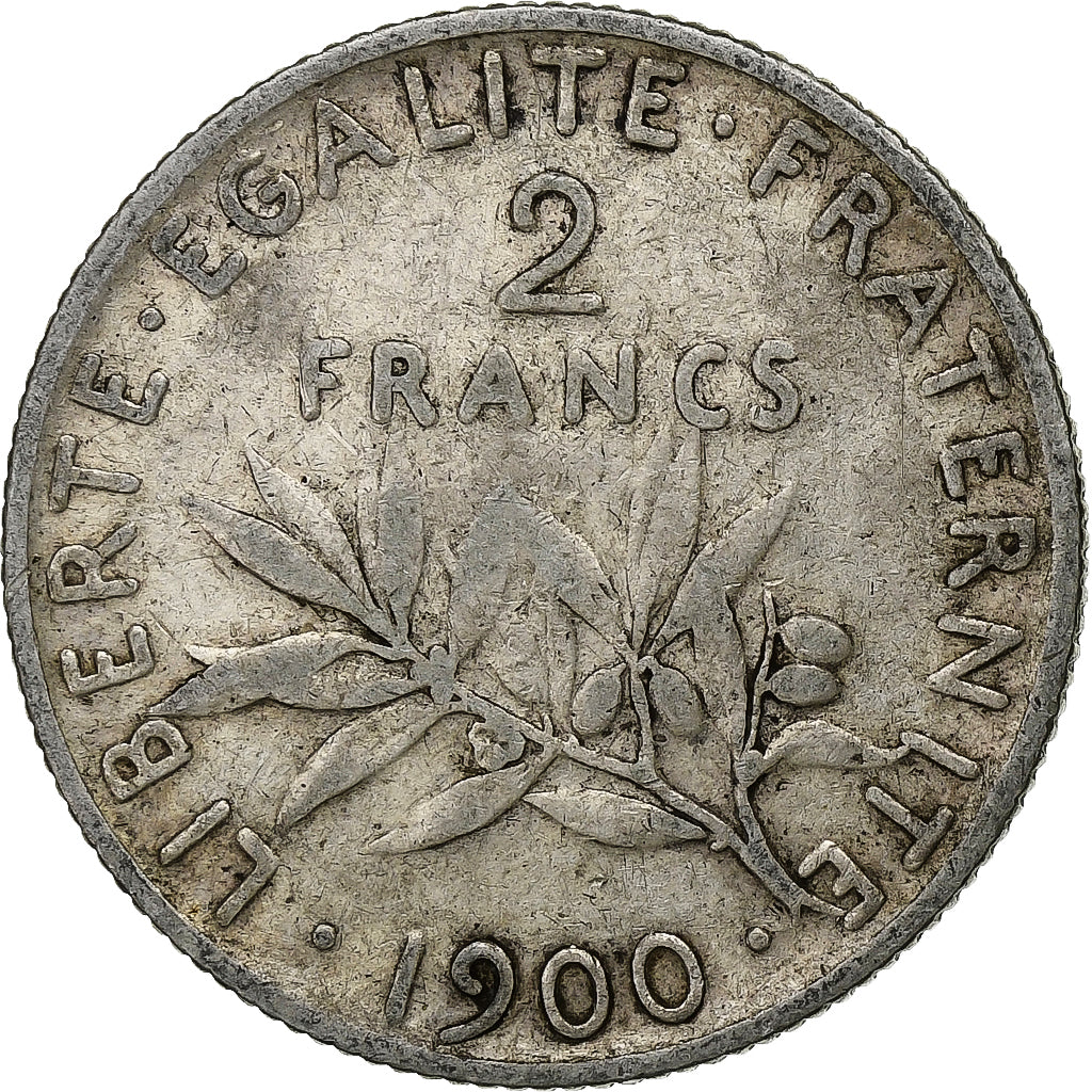 Coin, France, Semeuse, 2 Francs, 1900, Paris, VF(20-25), Silver, KM:845.1
