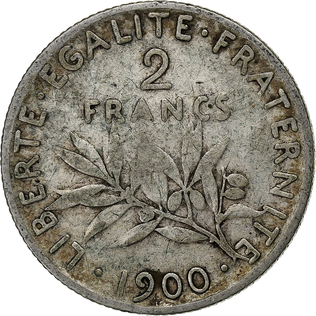 Coin, France, Semeuse, 2 Francs, 1900, Paris, VF(20-25), Silver, KM:845.1