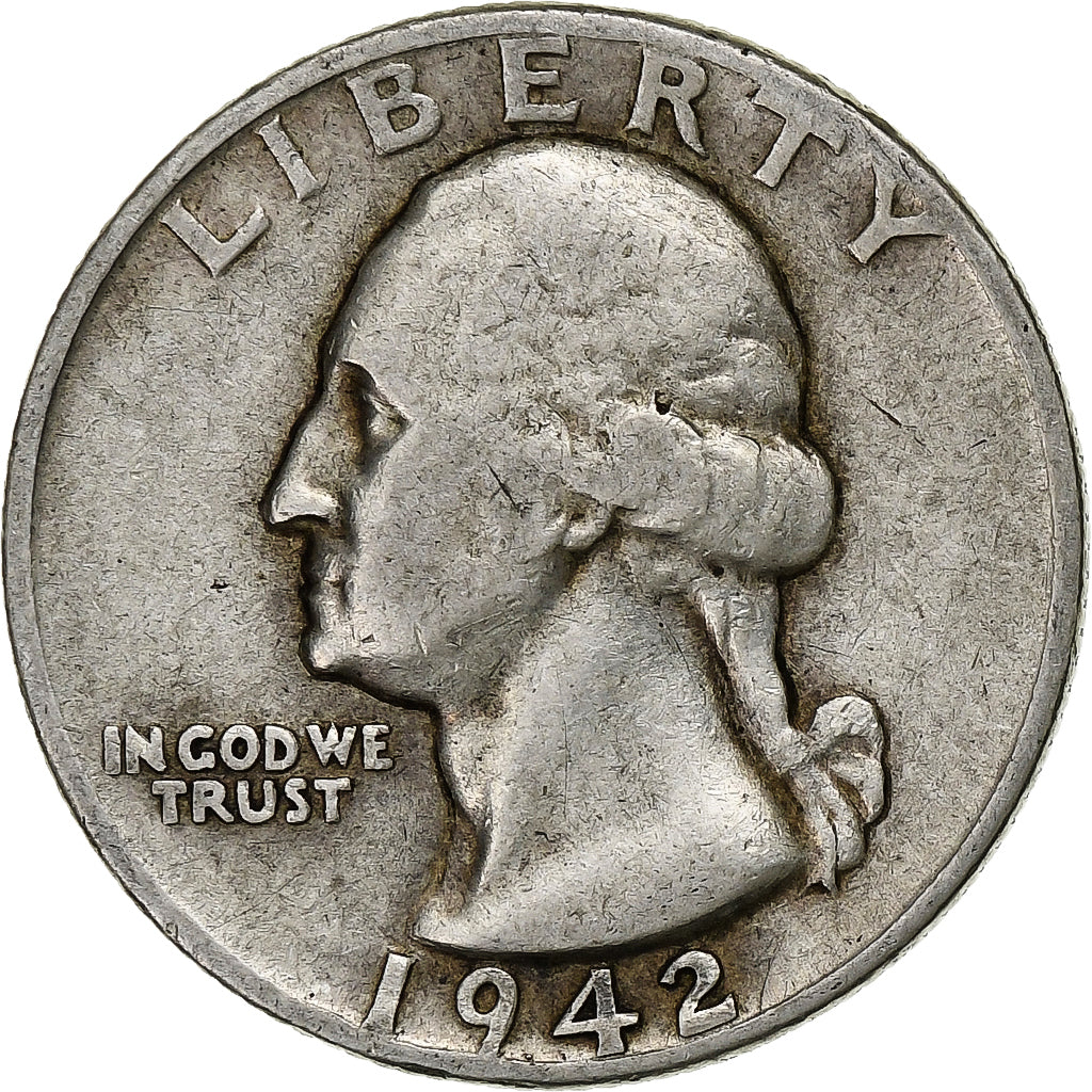 Monnaie, États-Unis, Washington, Quarter, 1942, Philadelphie, TTB, Argent