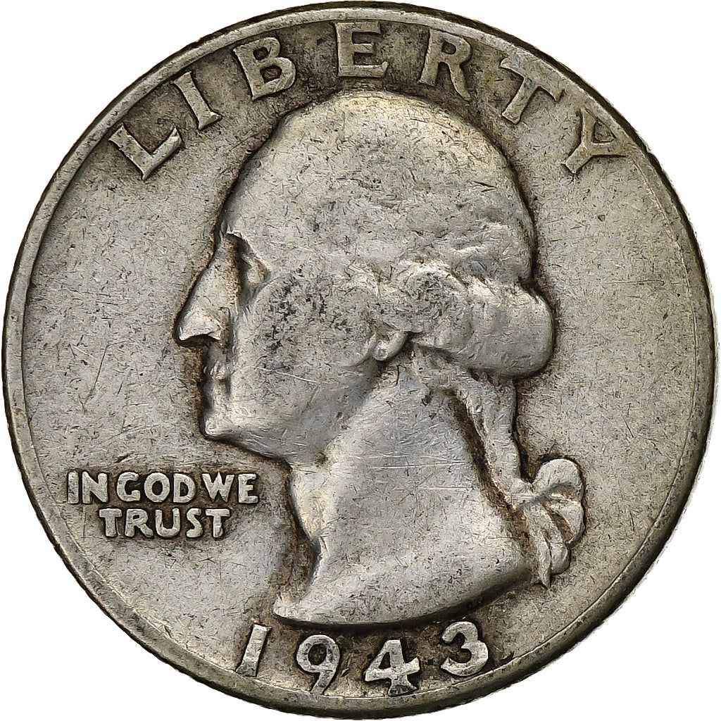 United States, Quarter, Washington Quarter, 1943, U.S. Mint, Silver, EF(40-45)