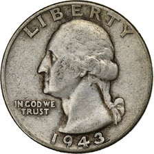 United States, Quarter, Washington Quarter, 1943, U.S. Mint, Silver, EF(40-45)