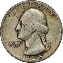United States, Washington Quarter, Quarter, 1945, Philadelphia, VF(20-25)