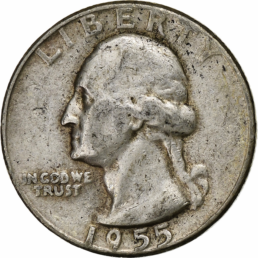 United States, Quarter, Washington Quarter, 1955, U.S. Mint, Silver, VF(30-35)
